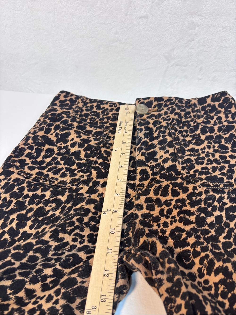 ANTHROPOLOGIE Maeve Colette Leopard Print Cropped High-Rise Wide-Leg Jeans Sz 26 - Picture 7 of 12